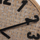 Orologio da Parete Ø40 cm in Mdf e Rattan Marrone