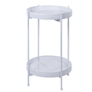 Tavolino Struttura Richiudibile Ø41x72 cm in Ferro Battuto Bianco      