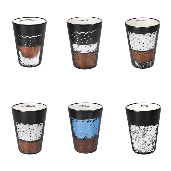 online Set 6 Tazze Ø8x11 cm in Stoneware VdE Tivoli 1996 Un caffè come…