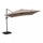 Parasol de jardin décentralisé Saturno 3x4m en aluminium vert avec serviette gris tourterelle
