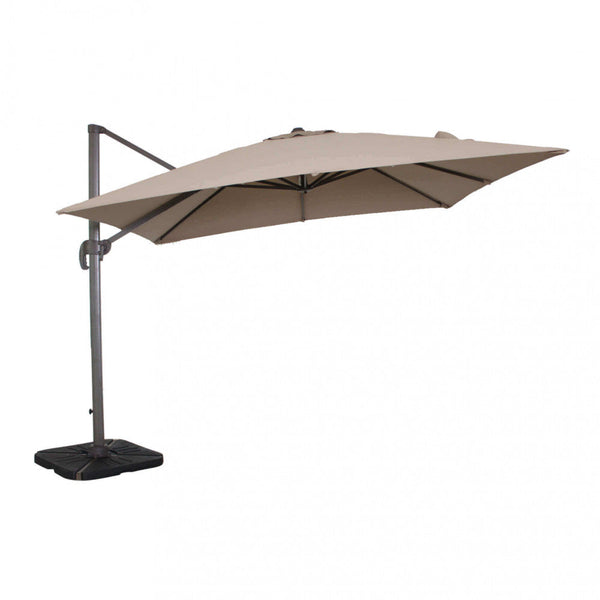 Parasol de jardin décentralisé Saturno 3x4m en aluminium vert avec serviette gris tourterelle online