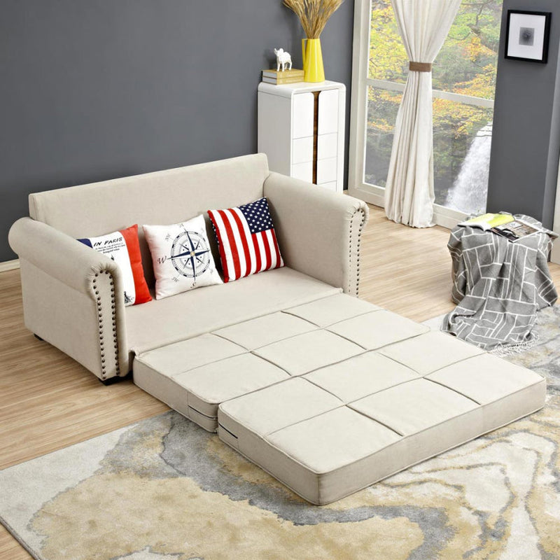 Divano Letto 180x85x92 cm in Tessuto Beige