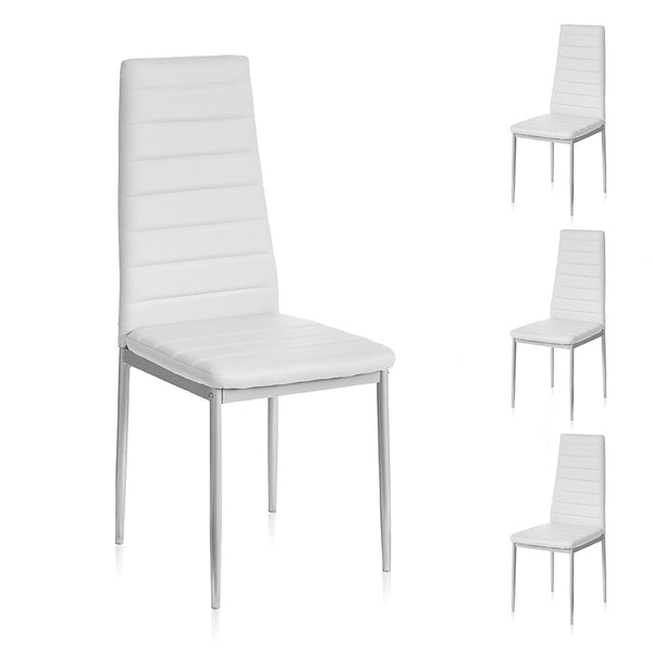 online Lot de 4 Chaises 41x41x96 cm en Simili Cuir Blanc