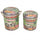 Set 2 Conteneur Pouf Rond en MDF Vert