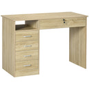 Scrivania per Camera o Ufficio 110x50x76 cm con 2 Cassetti e 2 Chiavi in Legno Bianco      