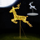 Renna Luminosa Natalizia 94x150 cm con LED da Esterno in Metallo Luce Calda      