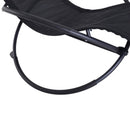 Sedia a Dondolo Moderna da Giardino in Textilene Nero 154x80x84 cm 