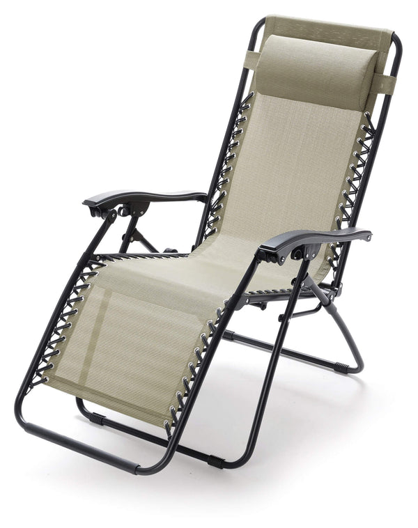 acquista Chaise longue pliante inclinable Zero Gravity en acier et textilène vert