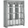 Armadio Salvaspazio con Base Rialzata 125x43x162,5 cm 8 Ripiani e 2 Barre in Tessuto non Tessuto e Acciaio Grigio Chiaro