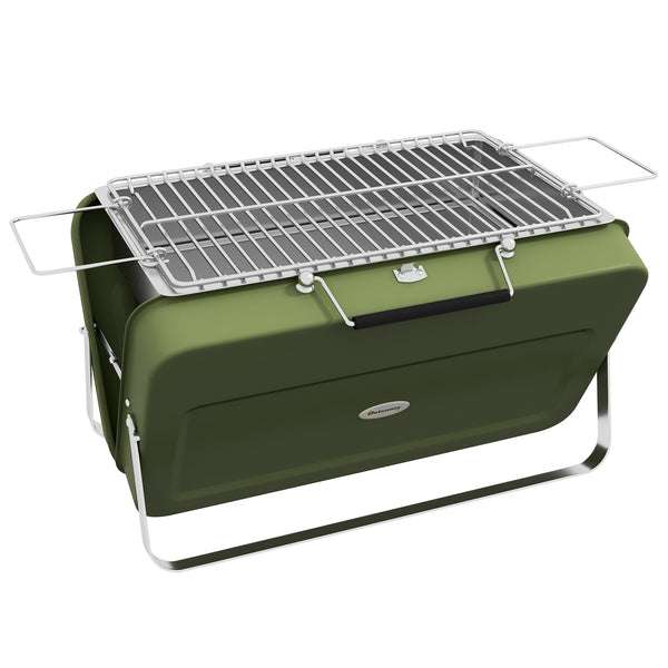 Barbecue Portatile e Pieghevole a Valigetta 47x30x28 cm a Carbonella Verde online