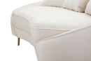 Divano 3 Posti Oslo con Cuscini Crema 185x84x68 cm in Eucalipto e Spugna e Poliestere e Metallo      