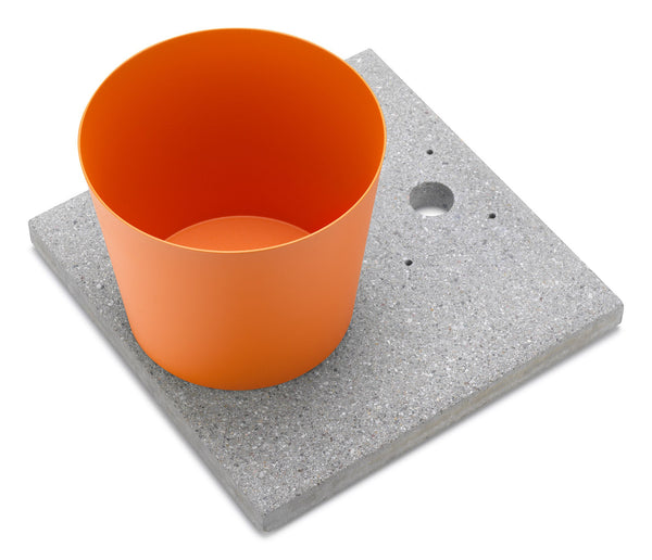 Base avec Plateau pour Fontaines avec Grand Anneau 40x40x5 cm en Ciment Belfer 42/BSE/3 Orange online
