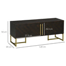 Mobile TV max 55” 120x39x50 cm con 2 Armadietti in Legno e Metallo Marrone e Oro