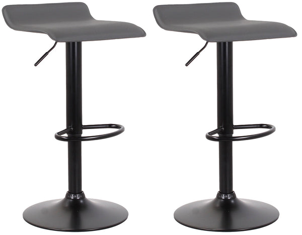 Lot de 2 Tabourets 38x40x54/74 cm en Eco-cuir avec Base Gris Noir prezzo