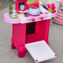 Cucina Giocattolo per Bambini 64x29x87 cm con 33 Accessori Rosa