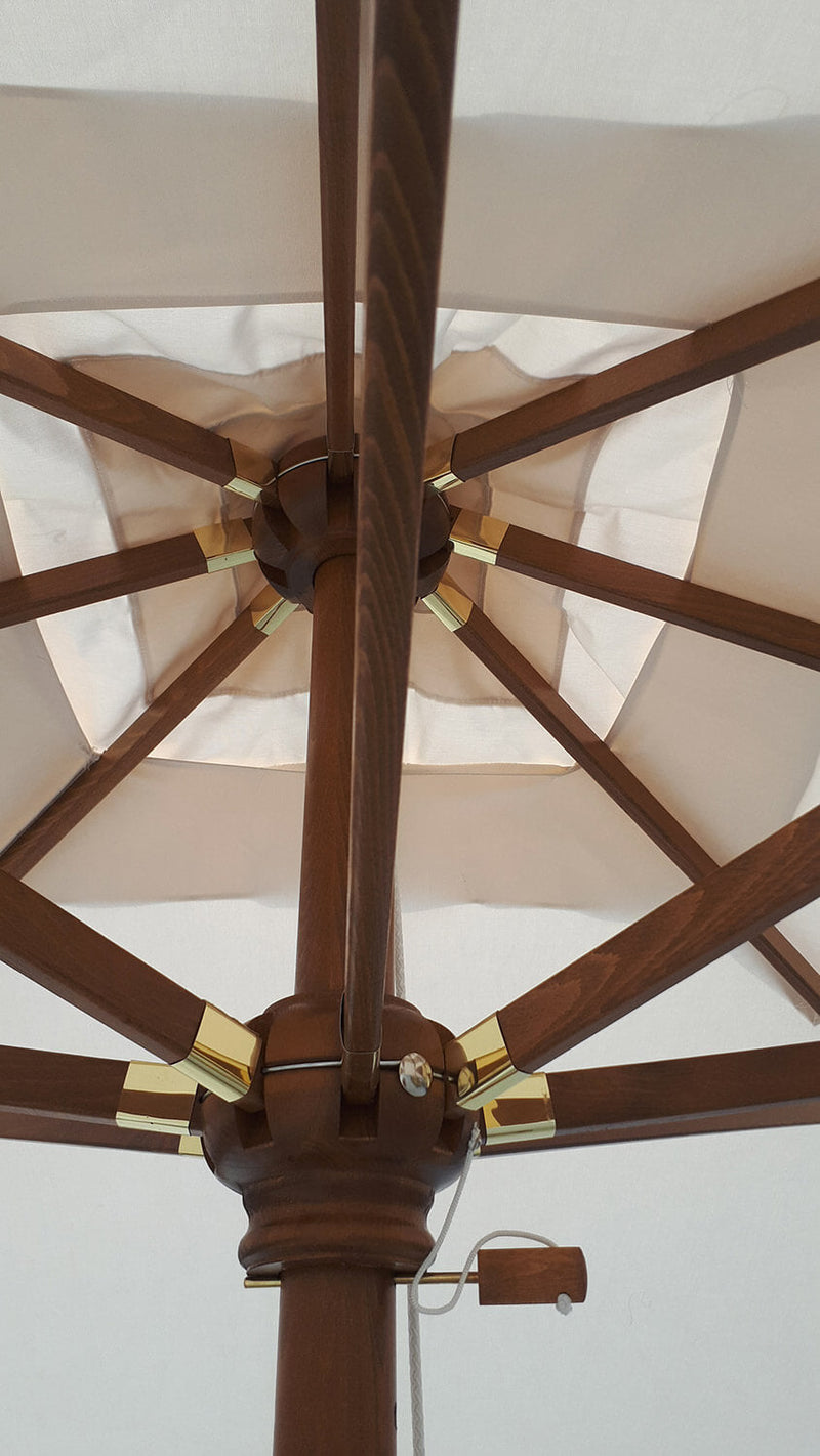 Ombrellone da Giardino 3x3 m Palo Ø60 mm in Legno Telo in Acrilico con Balza Danieli Bangkok Ecrù