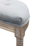 Panca Margi in Velluto Grigio 125x45x48 h cm in Legno Grigio