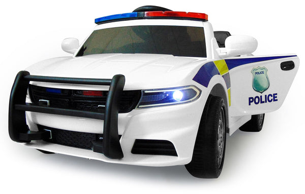 sconto Voiture de police électrique pour enfants 12V Babyfun Police Blanc