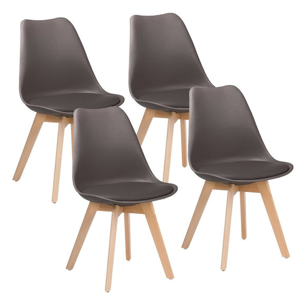 prezzo Ensemble de 4 chaises 53,5x48,5x83 cm en polypropylène et simili cuir Candice Caffè