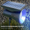 Set 2 Luci da Giardino Solari RGB con 2 Modalità di Illuminazione 10,6x15x38 cm in PP e PC Nero
