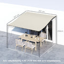 Telo Copertura per Gazebo Pergola 297x297 cm con 16 Fori di Drenaggio in Poliestere Beige   