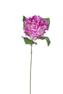 Set 8 Ortensia Artificiale con 4 Foglie Altezza 62 cm Viola