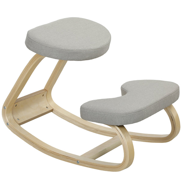 acquista Sedia Ergonomica con Inginocchiatoio 50x73x55 cm Movimento a Dondolo in Legno di Betulla Grigio