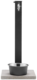 Fontana a Colonna Rubinetto Doppio in Ottone con Base e Vaschetta Abbeveratoio Belfer 42/REX-R Antracite