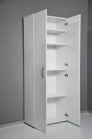 Armadio 2 Ante 5 Ripiani 69,4x36x181 cm in Truciolare Nobilitato Bianco