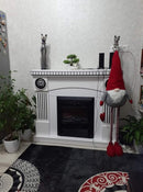 Camino Elettrico da Pavimento 105x120x33 cm Effetto Fiamma 2000W Prometeu & Cristina Bianco/nero