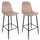 Lot de 2 tabourets 46x39x103 cm Irelia en velours gris tourterelle