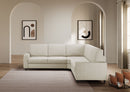 Divano Angolare 5 Posti 226x226x85 cm Sakar in Tessuto Latte