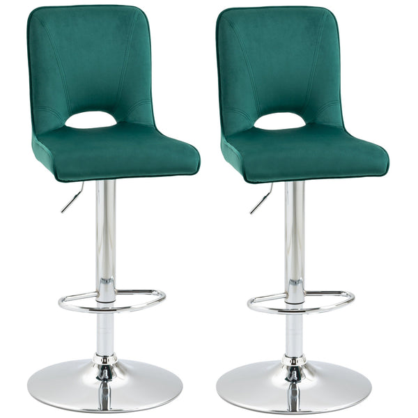 Lot de 2 Tabourets Rembourrés 41x51x97-117 cm en Tissu Vert prezzo