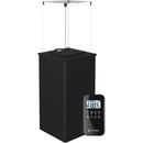 Stufa a Gas da Esterno 127,6x38,3x38,3cm Flig Gastonia Mini Nero Satinato con Telecomando