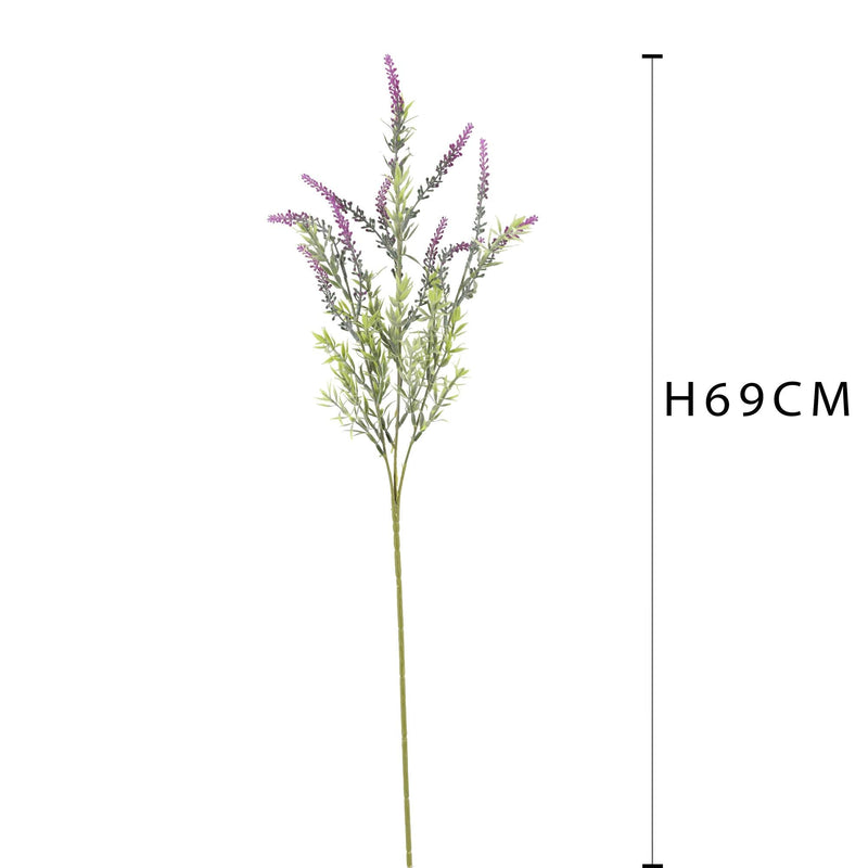 Set 8 Piante Artificiali di Erica a 3 Diramazioni Altezza 69 cm 