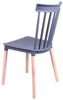 Sedia da Giardino in Polipropilene e Faggio Vandi Grigio Scuro