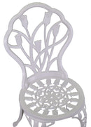 Set Tavolo e 2 Sedie da Giardino in Alluminio Parma Bianco