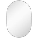 Specchio Bagno Ovale da Parete con Cornice in Alluminio 60x90 cm Verticale o Orizzontale Argento