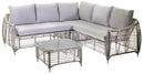 Set Salotto da Giardino Angolare in Polyrattan con Tavolino Everett Naturale