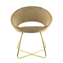 Poltroncina Vintage 66x65x68 cm in Tessuto Effetto Velluto Tortora