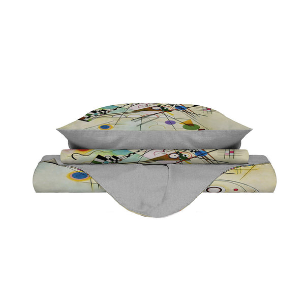 Housse de couette double avec impression sur le sac et les taies d'oreiller prezzo