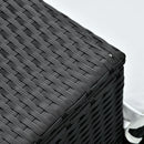 Set 2 Lettini Prendisole con Tavolino in Rattan  Nero e Bianco