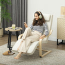 Poltrona Relax Riscaldante e Massaggiante 67x95x101 cm con Poggiapiedi Regolabile e Telecomando Struttura in Legno Crema  