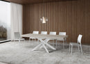 Tavolo Allungabile 120-380x90x77 cm Volantis Premium Cashmere Telaio Bianco 