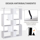 Mobile a Scaffali Libreria 5 Livelli in Legno Bianco 120x28.6x160 cm 