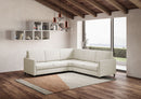 Divano Angolare 5 Posti 221x221x85 cm Karay in Tessuto Latte