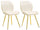 Set 2 Sedie Paris Space Crema e Oro 46x58x77 cm in Legno e Ferro
