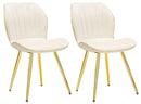 Set 2 Sedie Paris Space Crema e Oro 46x58x77 cm in Legno e Ferro 
