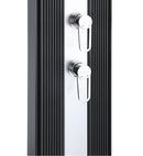 Doccia Solare Ibrida da Giardino 40L Miscelatore e Doccetta Lavapiedi Antracite/Alluminio