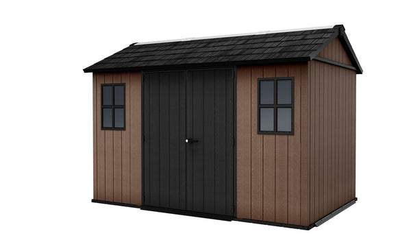 prezzo Casetta Box da Giardino 230x350x246 cm Newton Plus 7511/1175 Doppia Opzione Montaggio in Resina Evotech+ Marrone